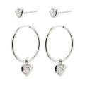 Pilgrim Jayla Heart 2 in 1 Earrings