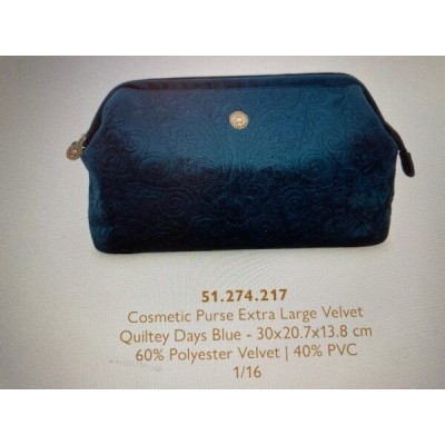 Cosmetic Purse XL Velvet Blue