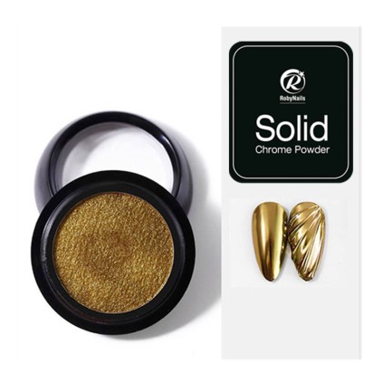 RobyNails Solide Chrome Powder Gold