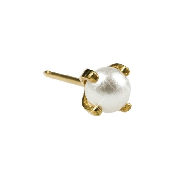 Inverness Øredobber 40C, 24k Prong Pearl 4 mm