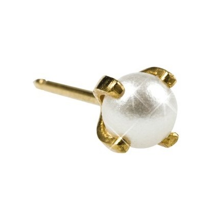 Inverness Øredobber 40C, 24k Prong Pearl 4 mm