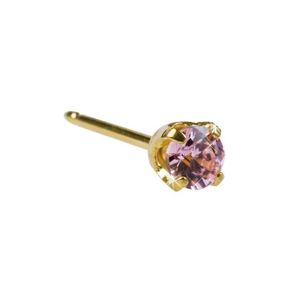 Inverness Øredobber 65E, 14k 3 mm Tiff.Pink Ice CZ