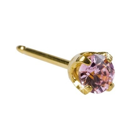 Inverness Øredobber 65E, 14k 3 mm Tiff.Pink Ice CZ