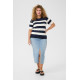 Kaffe Clizzy Striped Po Chalk/Navy