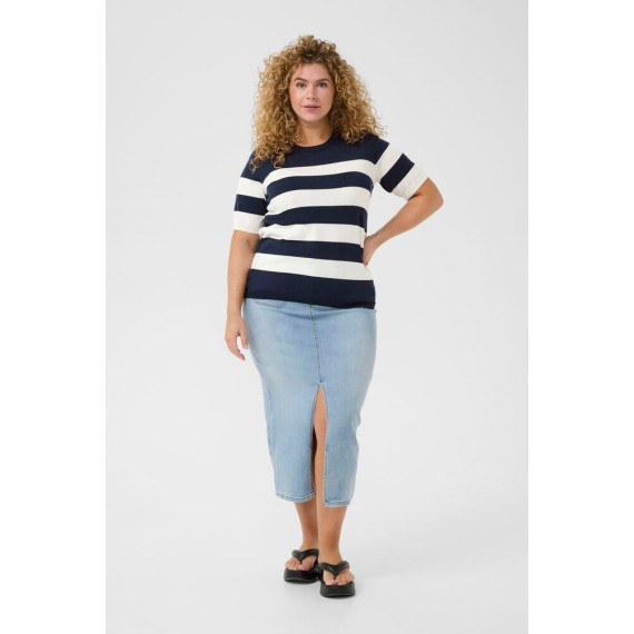 Kaffe Clizzy Striped Po Chalk/Navy