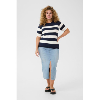 Kaffe Clizzy Striped Po Chalk/Navy