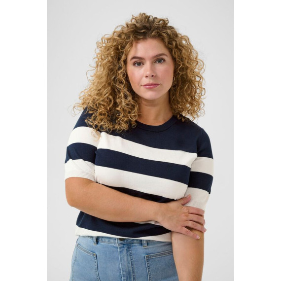 Kaffe Clizzy Striped Po Chalk/Navy