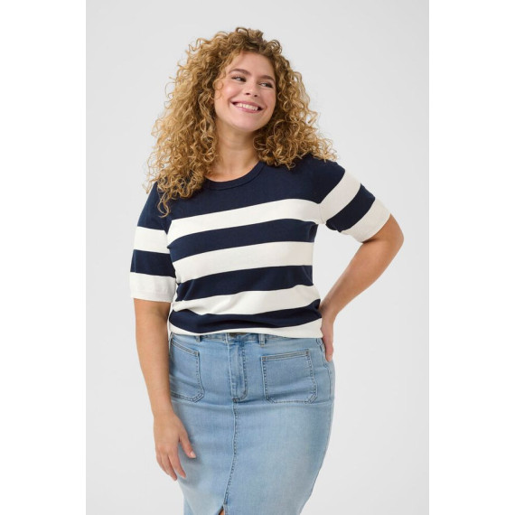 Kaffe Clizzy Striped Po Chalk/Navy
