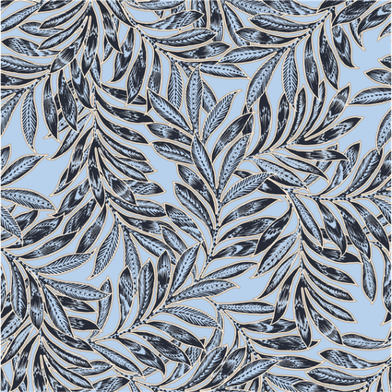 Kaffe Cami Top Blue Leaf Print