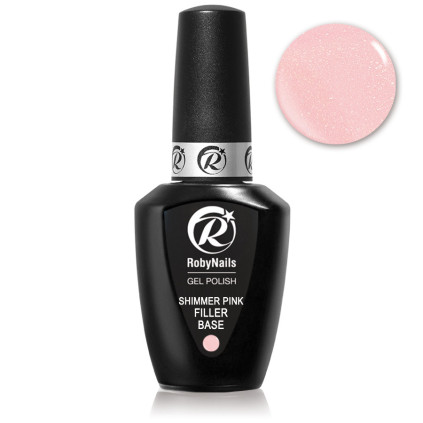 RobyNails Gel Polish Shimmer Pink Filler Base