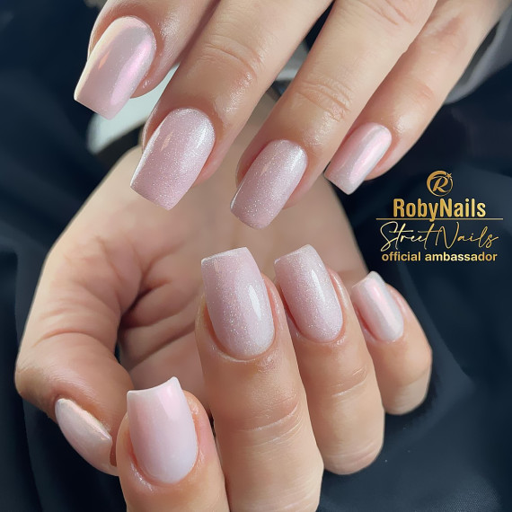 RobyNails Gel Polish Shimmer Pink Filler Base