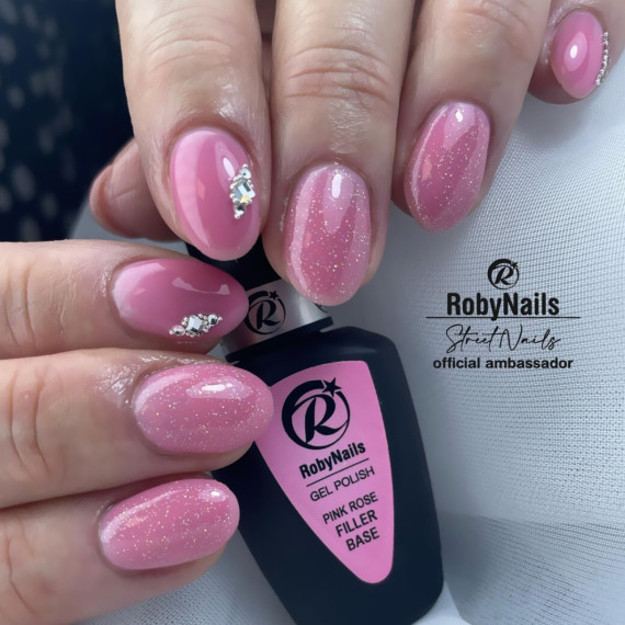 RobyNails Gel Polish Pink Rose Filler Base