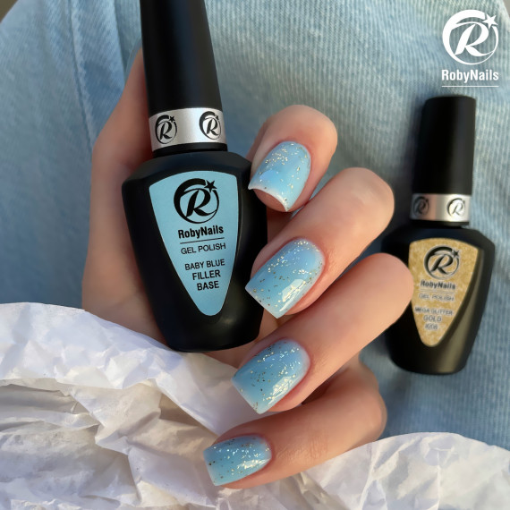 RobyNails Gel Polish Baby Blue Filler Base