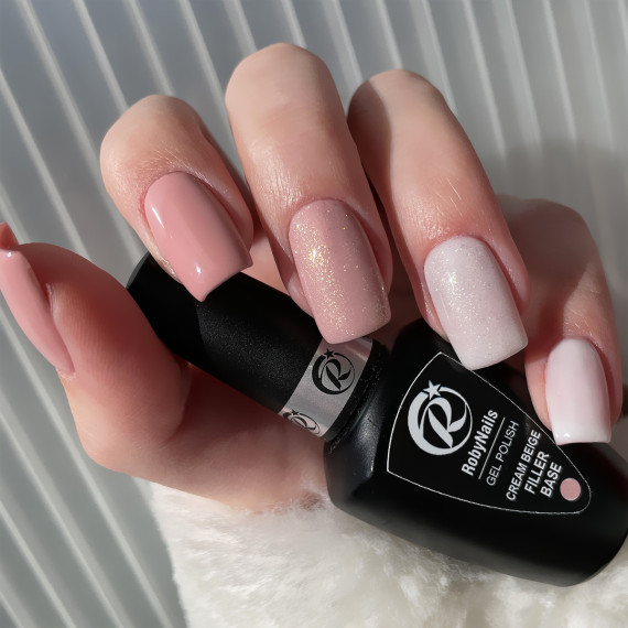 RobyNails Gel Polish Cream Beige Filler Base