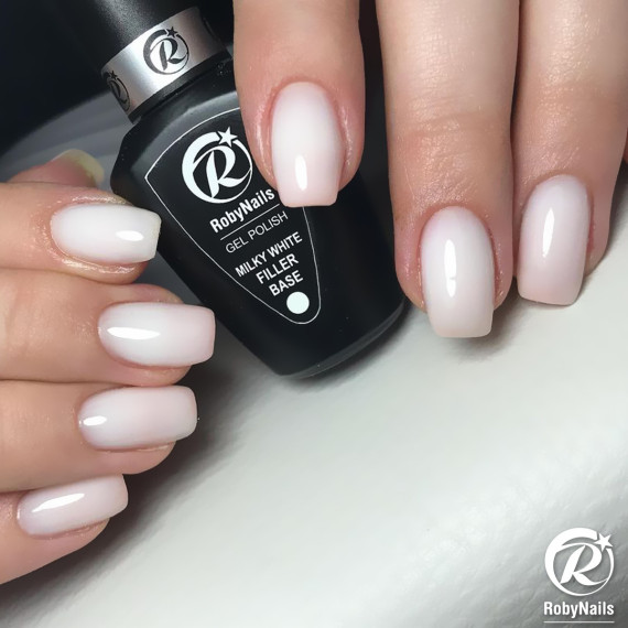 RobyNails Gel Polish Milky White Filler Base