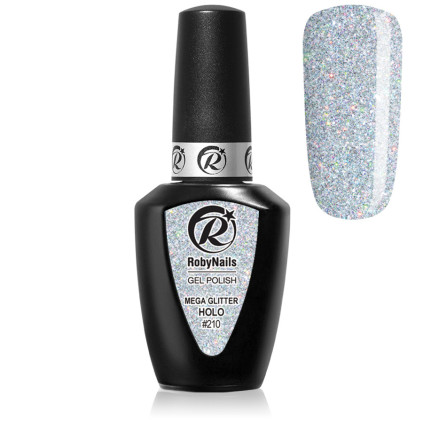 RobyNails Gel Polish Mega Glitter Holo 210