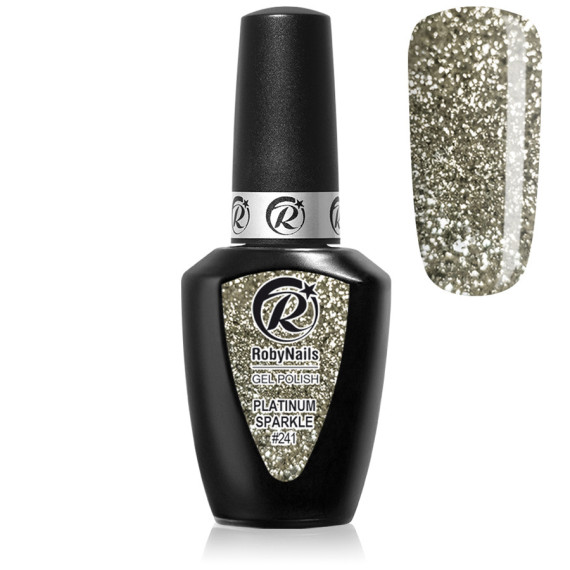 RobyNails Gel Polish Platinum Sparkle 241