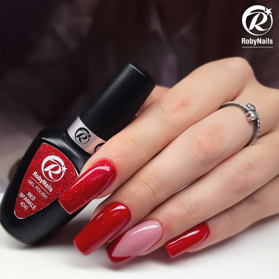 RobyNails Gel Polish Red Sparkle 240