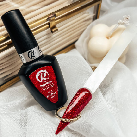 RobyNails Gel Polish Red Sparkle 240