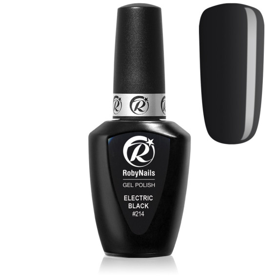 RobyNails Gel Polish Electric Black 214