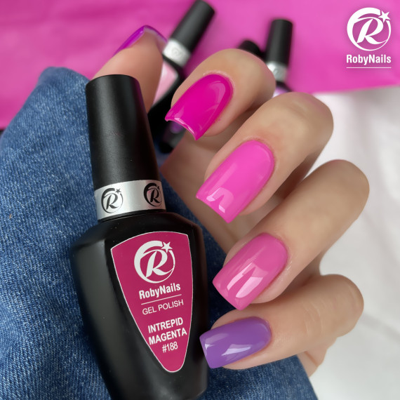 RobyNails Gel Polish Intrepid Magenta 188