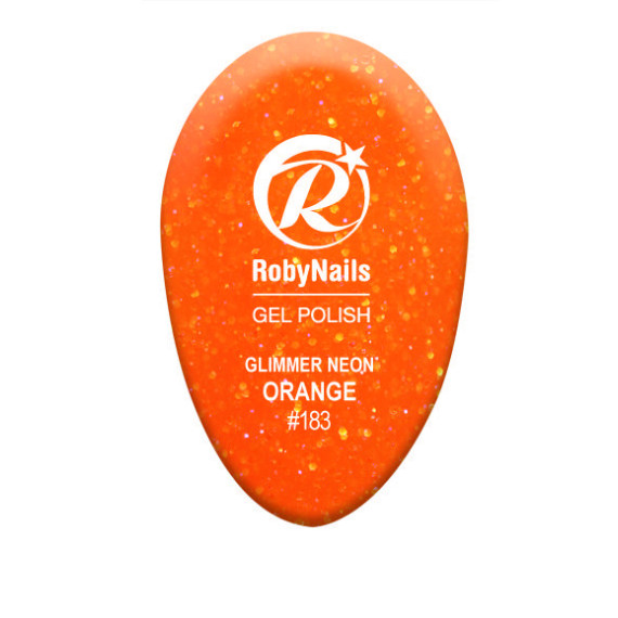 RobyNails Gel Polish Glimmer Neon Orange 183