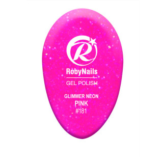 RobyNails Gel Polish Glimmer Neon Pink 181