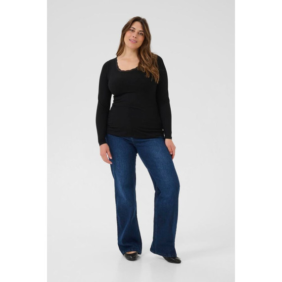 Kaffe Comia U-Neck Tee Black