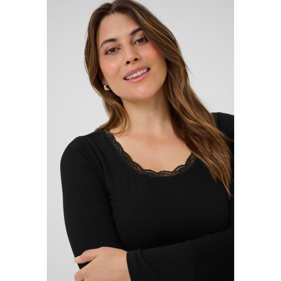 Kaffe Comia U-Neck Tee Black