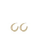 Pilgrim Fire Double Crystal Hoop Earrings Gold