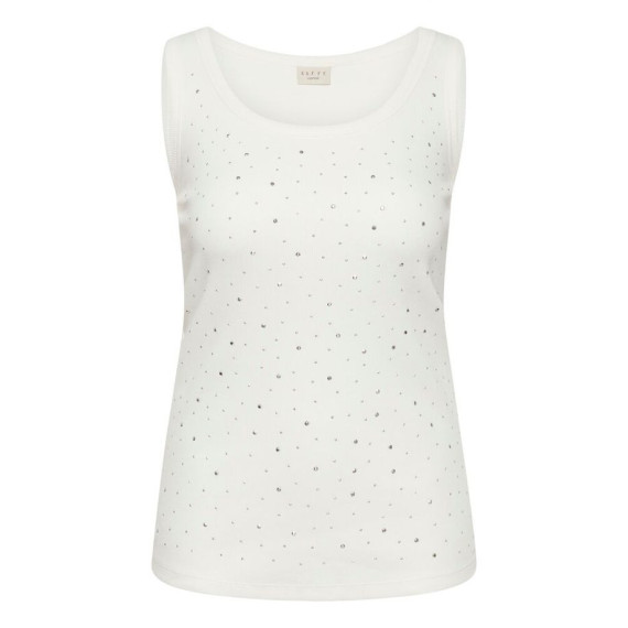 Kaffe Ccarina Rhinestone Top - Chalk