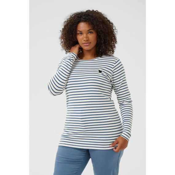 Kaffe Clia T-Shirt LS- Chalk/Bering Sea