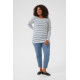 Kaffe Clia T-Shirt LS- Chalk/Bering Sea