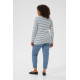Kaffe Clia T-Shirt LS- Chalk/Bering Sea