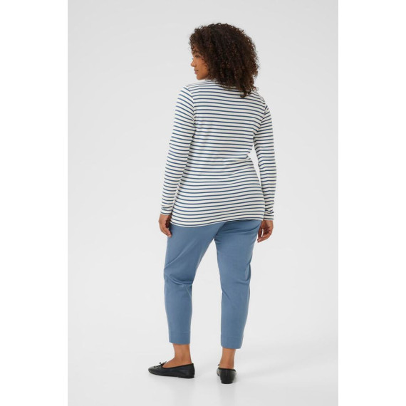Kaffe Clia T-Shirt LS- Chalk/Bering Sea