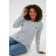 Kaffe Clia T-Shirt LS- Chalk/Bering Sea