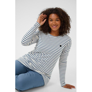 Kaffe Clia T-Shirt LS- Chalk/Bering Sea