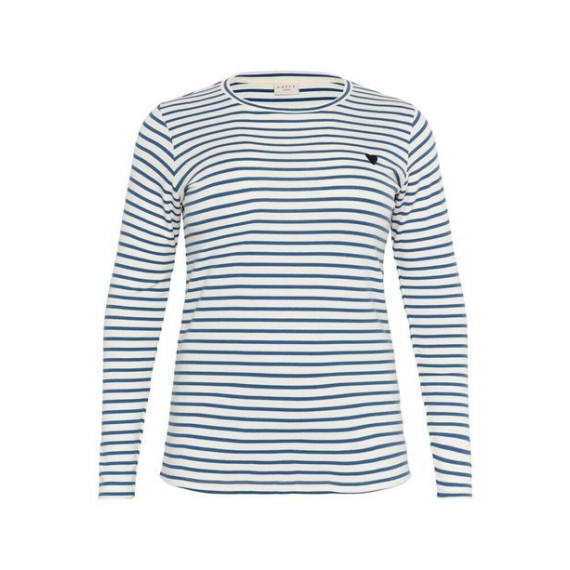 Kaffe Clia T-Shirt LS- Chalk/Bering Sea