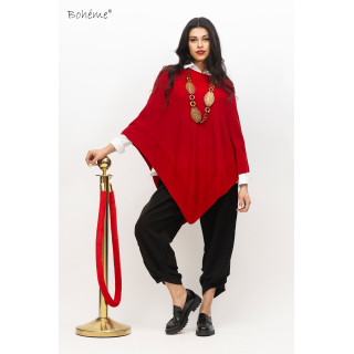 Bohème Poncho B12821 Red