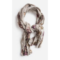 Olars Ulla Scarf Linen Natur Blomma