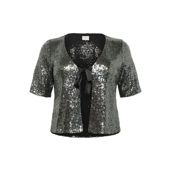 Kaffe Claurie Sequin Cardigan Dark Silver