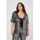 Kaffe Claurie Sequin Cardigan Dark Silver