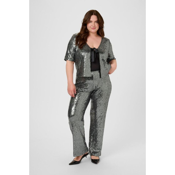Kaffe Claurie Sequin Cardigan Dark Silver