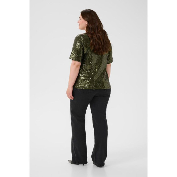 Kaffe Cmirana Sequin Blous Ivy Green