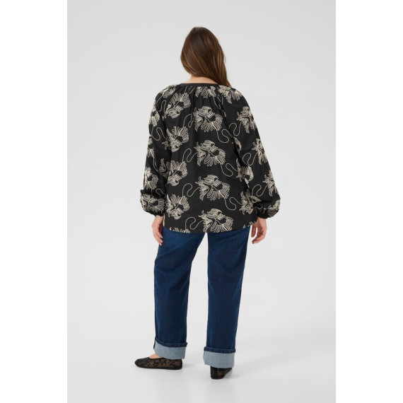 Kaffe Ckimmie Blouse Black- Chalk