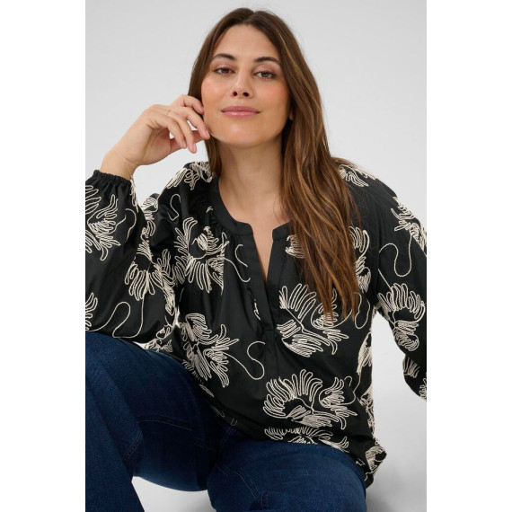 Kaffe Ckimmie Blouse Black- Chalk