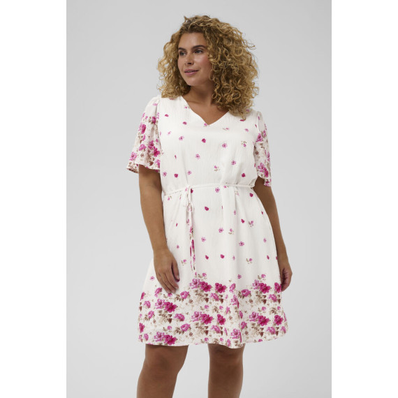 Kaffe Crosa Dress White Rose Border Flower