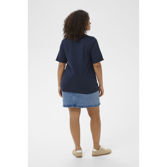 Kaffe Cart Tee Navy - Feather Heart