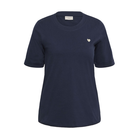 Kaffe Cart Tee Navy - Feather Heart