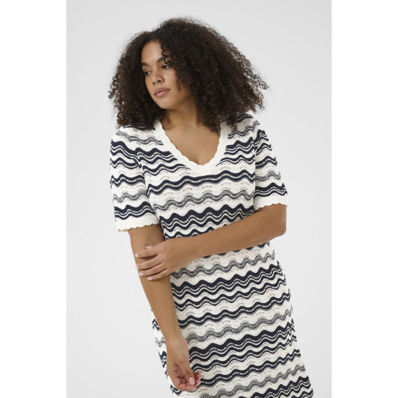 Kaffe Cania Knit Dress Chalk/Midnight